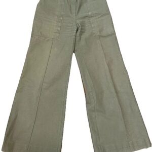 Celine Olive Wide-Leg High Waisted Pants 30x32 42EU Made In France
